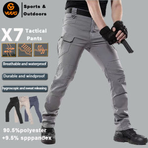 【2-3 days arrive!!!】VUUG IX7 Stretchable Tactical Pants Outdoor Waterproof Cargo Pants Loose Wear-resistant Multi Pocket Army Military Pants(S-3XL)
