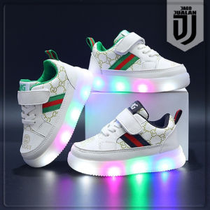 Sepatu Sneakers GUGU Lampu LED & Sepatu Kets Tali Perekat Anak