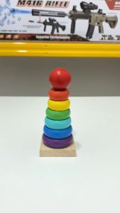 [KST] Ring Donat Kayu Aman Untuk Anak | Ring Donat Susun Roda Warna Warni | Mainan Edukasi Anak Balita 1 2 3 Tahun