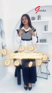 DELYLA SHIRT - Ukuran S M L XL XXL 3XL 5L - Atasan Wanita Jumbo - Kemeja Wanita Big Size