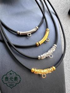 "Thai Element" Negative Ion Silicone 3mm Silicone Collar Thai Amulet Chain Soft Comfortable Press Buckle