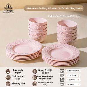 mornenjoy | Bộ Dụng Cụ Ăn Bằng Gốm Màu Dưới Men Giá Trị Thẩm Mỹ Cao