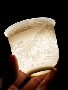 Dehua White Porcelain Dragon And Phoenix Tea Cup Owner Cup Single Large Ceramic Qingming Shanghe Picture Lipanming Cup Tea Bowl