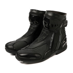 YUYIN | YUYIN Men Motorbike Riding Shoes Motorcycle Boots Racing Protective High Top Breathable Anti Slip Side Zipper TPU Rubber Sole