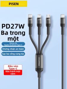 PISEN | Dây Cáp Nạp Nhanh PD27W 3-trong-1 Type-C Đa Đầu