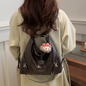 Túi xách nữ đẹp túi thời trang 2 trong 1 đeo vai đeo balo tặng kèm móc hìng Chuột Thanhthushop68 038