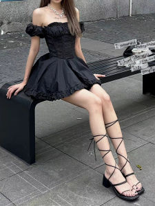 Florist Lady Summer 2023 Cross Band Toe Strap Sandals Womens Fairy Style Chunky Heel Roman Shoes Versatile Casual Fashion