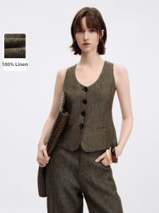 LANCY FROM 25 | Vintage Linen U-Neck Tank Top Elegant