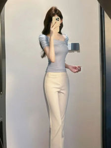 CHANGTONG | Sensual One-Shoulder Fitted T-shirt Womens Top