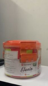 Technoplast Rantang Bulat Gratis Tas | Round Sealware Stackable Orange 2 Susun Free Pouch