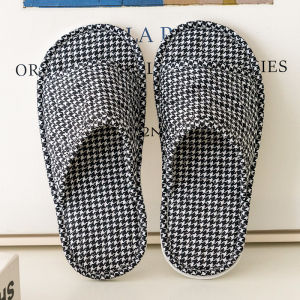 Minimalist Modern Style For Home Slippers All Year Round Indoor One-Line Couple Fabric Slippers Home Mute Shoes Sandals