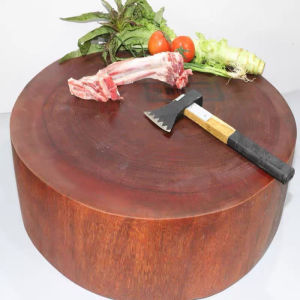 Authentic Super Thick Iron Wood Cutting Board Commercial Hotel Meat Stall Cafeteria Chopping Board Antibacterial Wooden round Shape