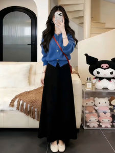 Ge·an·fei | Elegant French Style Blue Sweater Dress