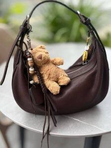 Lumanqi Minimalist Style Tanned Cowhide And Sheepskin Hobo Bag Womens Underarm Single Shoulder Bag Fashionable Versatile Bag