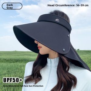 Miiow | Casual Womens Foldable Sun Protection Hat Large Brim Scarf Shoulder Length UV Protection 50 Plus Outdoors Traveling Hat