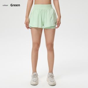 Thin breathable shorts with high elasticity and anti glare sports pants for training fitness running and three quarter pants