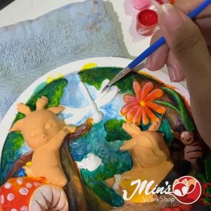 【MINs WS】Children 3D Painting 3D Plaster Art  / Kids DIY Plaster Painting with Acrylic Set