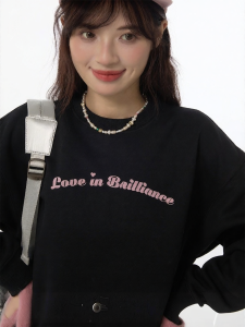 Gbiaior | Black No-Hoodie Hip-hop Versatile Loose Casual Sweatshirt