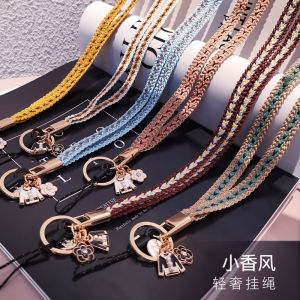 สร้อยคอโทรศัพท์ผูกโบว์มือทำจากมือ โซ่กว้างยาวไม่ติดคอ โซ่โทรศัพท์มือถือสำหรับผู้หญิง ไม่รัดคอ เครื่องประดับโทรศัพท์มือถือ