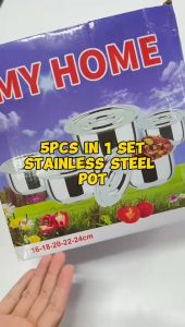 Z-Gadget⚡5 in 1 Stainless Steel Conditioning Food Stock Pot With Lid Periuk Masak Food Storage Indian Pot