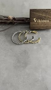 Vòng Tay Đầu Rồng Viking Cổ Điển Bằng Thép Không Gỉ Mạ Vàng/bạc Trang Sức Nam Phong Cách Punk Hip Hop Kiểu Dây Xích