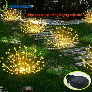 1 Đèn Pháo Hoa Năng Lượng Mặt Trời 490LED Ngoài Trời Chống Nước Trang Trí Sân Vườn Hoa Cỏ Con Đường Đèn Nhỏ Xinh Với 8 Chế Độ Thân Đồng Sử Dụng Năng Lượng Mặt Trời