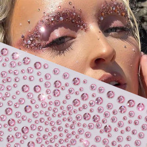 1Pcs 3D Moon Diamond Face Tattoo Stickers Bling Self-Adhesive Rhinestone Sticker for Music Festival Concert Body Jewels Decor NK