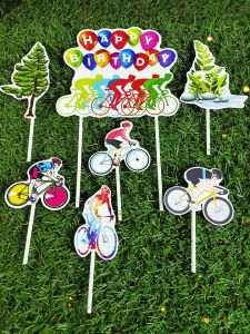Cake topper bicycle sepeda happy birthday