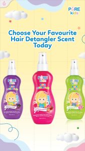 PURE KIDS Hair Detangler 200ml Anti Rambut Kusut Rambut Minyak Rambut Bayi