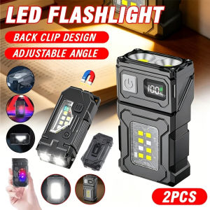 Mini USB Recharge LED Flashlight Tail Magnet COB Work Light Super Bright Portable Outdoor Emergency Torch Pocket Camping Lantern
