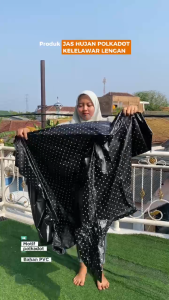 Jas hujan ponco lengan polkadot jas hujan kelelawar murah jas hujan pria wanitakelelawar polkadot