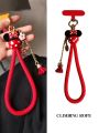 Thickened Woven Phone Strap Mickey Mouse Pendant Short Wristband Anti-Loss Phone Case Chain Keychain Handheld Anti-Fall Rope Unisex. 
