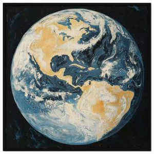 Tranh vẽ chủ đề bảo vệ môi trường trái đất. Tranh treo tường dán tường sơn dầu canvas trang trí. CGI-2002