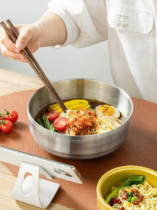 Stainless Steel Korean Noodle Bowl With Lid