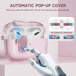 Automatic pop-up cover transparent shell Airpods4 protective cover suitable for airpods pro2 Bluetooth headset cover⚡PH deliveryIn stock⚡