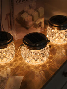 Crystal Wish Lantern Outdoor Garden Decorative Lighting Solar Powered Waterproof Modern Style Acrylic Stainless Steel Lampshade