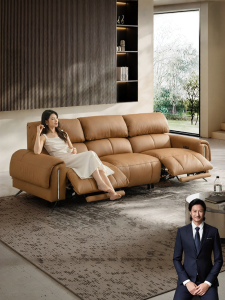 Zero Gravity Leather Electric Sofa Half Topgrain Leather
