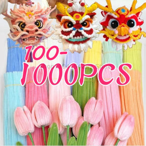 Chenille Wire Pipe Cleaners Creative Wires Cleaners Colorful Stems DIY Plush Stem Wired Twist Stick Hair Strip Kid Handmade