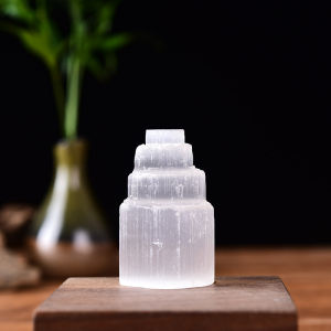 Natural Gypsum Column Lantern Desktop Decoration Mineral Home Decor Living Room Crystal De-Magnetizing Display Nordic Style Handmade