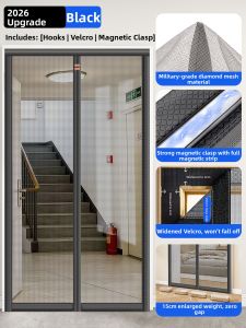 SHULIAN | Anti-Mosquito Home Entrance Mesh Door Full Magnetic Strip No-Drilling Mesh Window Door