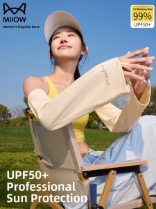 MiiOW | Ice Silk Sun Protection Sleeve Covers Womens Summer Outdoor Cycling Arm Protection Loose Cool Feeling Ice Sleeve MiiOW Cat Person