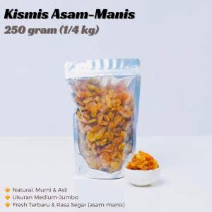 KISMIS ASAM MANIS 250gr jumbo medium anggur kering cemilan sehat dried food penguat ingatan zabib
