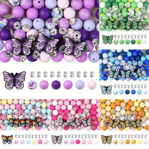 5/38/40PCS Butterfly Silicone Bead Set perfect for DIY handmade keychains necklaces bracelets jewelry pendants etc