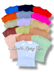Ladies PLAIN DOUBLE LINING TOP SHIRTS fit XS-Semi Large Casual Wear