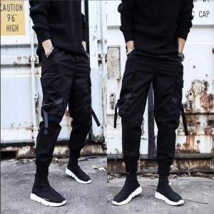 Trendy Mens Casual Cargo Pants Loose Fit Youthful Style Korean Precision Spring Autumn Black Grey White Basic Colors