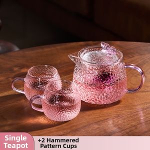 GIANXI | Tea Water Separation High Borosilicate Glass Teapot Hammered Design