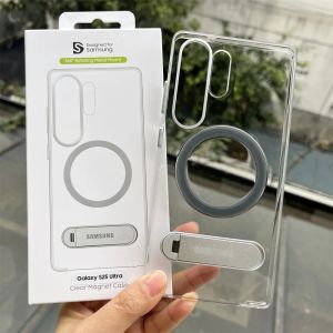Samsung | Clear Holder Case For Samsung Galaxy S26 S25 Ultra Magnetic Wireless Charging Shockproof Cover S26Ultra Hard PC For Magsafe Case