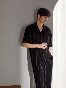 JIALEFEN | Mens Summer Modal Cotton Stripe Wearable Home Suit