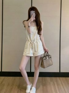 VKSOD | Drawstring Bow Waist-slimming Wide-leg Short Pants