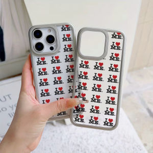 I Love Me Luxurious Transparent Phone Case for iPhone 17 Air 16E 16 15 Pro Max 14 Plus 13 12 11 Pro Soft Protective Cover Cases